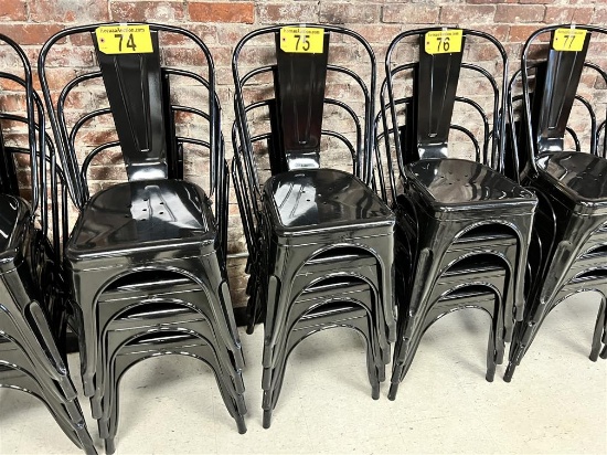 BID PRICE X 4 - (4) BLACK METAL PUB CHAIRS