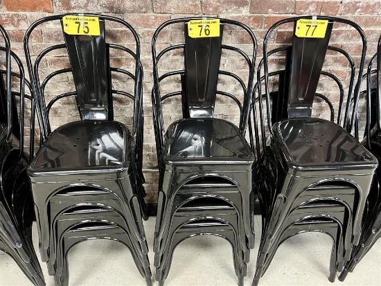 BID PRICE X 4 - (4) BLACK METAL PUB CHAIRS