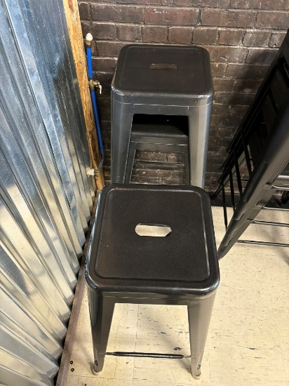 BID PRICE X 3 - (3) METAL FRAME BAR STOOLS