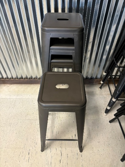 BID PRICE X 4 - (4) METAL FRAME BAR STOOLS
