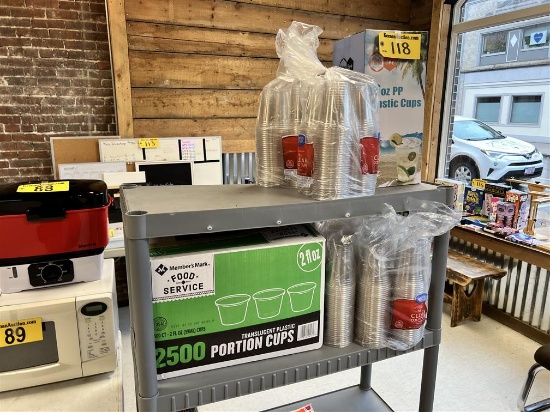 LOT: 5-CASES OF 16OZ. PLASTIC CUPS (760-TOTAL CT.) & 2OZ. PORTION CUPS