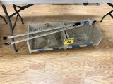 MISC. LOT: 7-ASSORTED GLASS BEAKERS, FIBERGLASS FLASHING POLES
