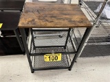 METAL FRAME SIDE TABLE, 2-SHELF
