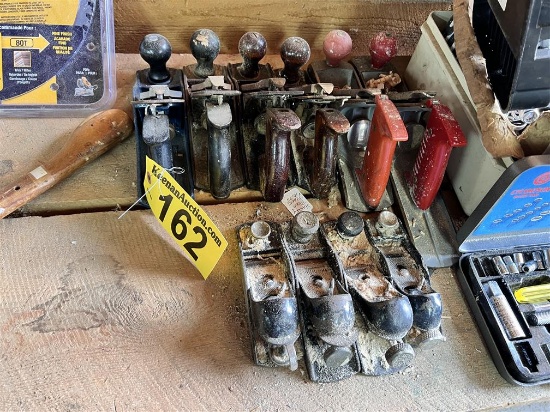 LOT: 10-ASSORTED HAND PLANES, STANLEY, DUNLAP, MILLERS FALLS BUCK ROGERS