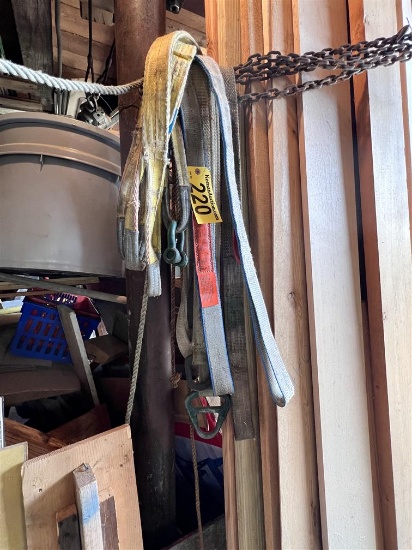 LOT: 6-ASSORTED LIFTING STRAPS, CHOKERS