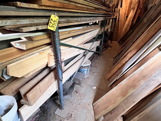 LOT: 3-4' STAGING UPRIGHTS & CROSS BRACES, WITH LUMBER ON STAGING
