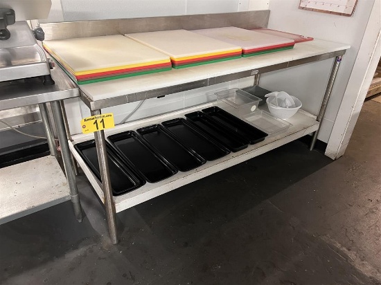 JOHN BOOS 6' X 30" POLY-TOP CUTTING TABLE, S/S FRAME, LOWER GALV SHELF