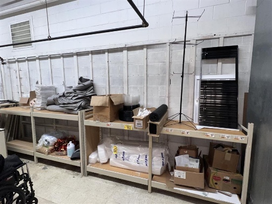 CONTENTS ON SHELVING: RETAIL DISPLAYS, PRODUCE BAGS, STYROFOAM TRAYS
