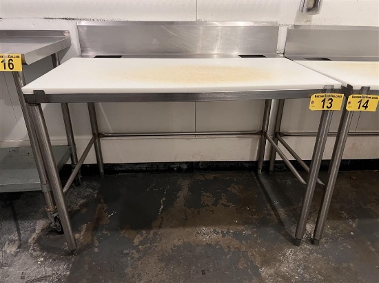 4' X 24" POLY-TOP CUTTING TABLE, S/S FRAME