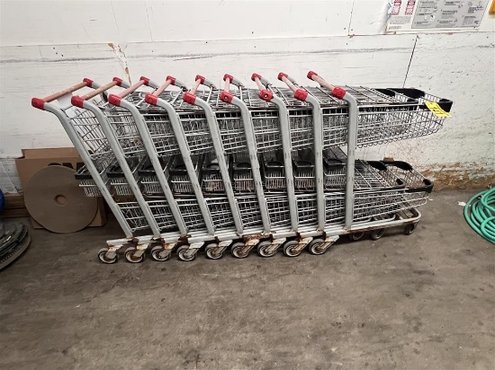 LOT OF (9) 2-TIER SHOPPING CARTS