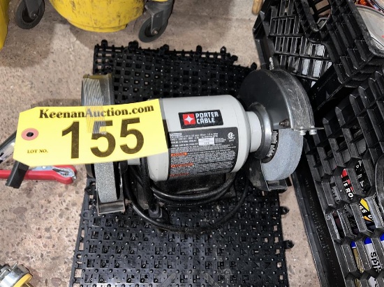 PORTER CABLE 6" BENCH GRINDER, MODEL PCXB515BG, W/ SHELF LINER