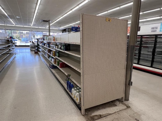 36' OF MADIX DOUBLE SIDED GONDOLA SHELVING: