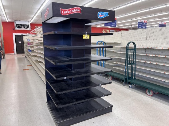 4' X 4' BLACK GONDOLA END CAP MERCHANDISER, 7-SHELF