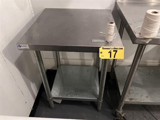 KLINGER'S 24" X 24" X 35.5"H S/S TABLE, LOWER GALV SHELF, MODEL SG2424