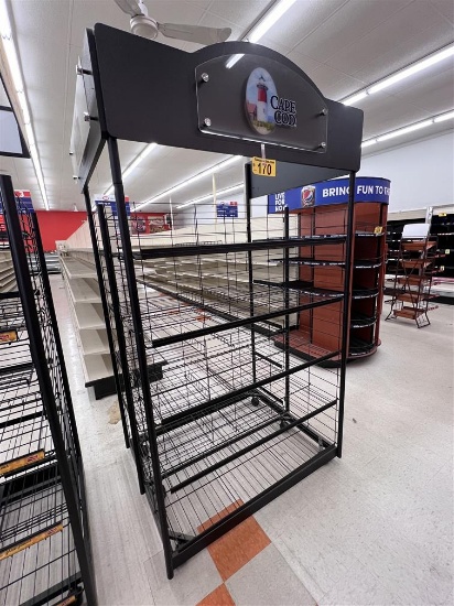 4' X 4' PORTABLE 10-SHELF DOUBLE SIDED MERCHANDISER