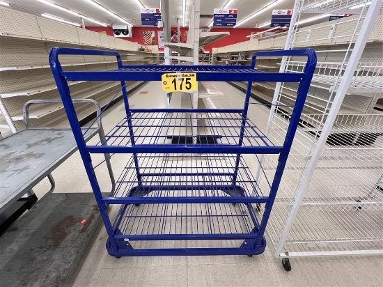 PORTABLE METAL FRAME 4-SHELF WIRE MERCHANDISER, 48"W X 37"D X 55"H