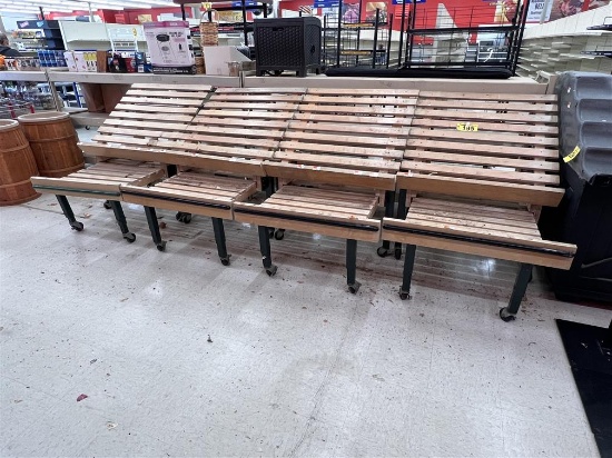 $BID PRICE X 4 - (4) VERMONT STORE FIXTURE CORP. PORTABLE SLANTED 36" PRODUCE TILT MERCHANDISERS