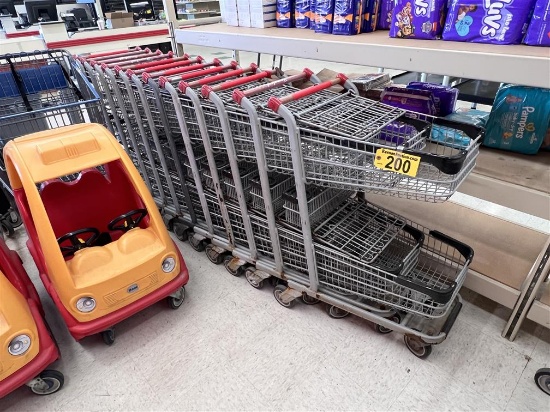 LOT: (12) 2-TIER SHOPPING CARTS