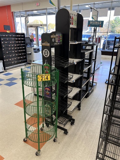 LOT OF 6-ASSORTED MERCHANDISERS, 3-PORTABLE
