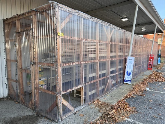 EXTERIOR STORAGE ENCLOSURE, 49'L X 8'W X 99"H, 2-DOORS