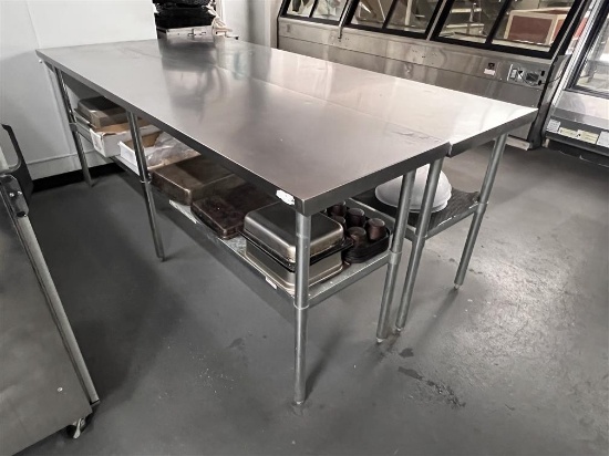 JOHN BOOS 8' X 24" MODEL FBLG9624 S/S TABLE, LOWER GALV SHELF