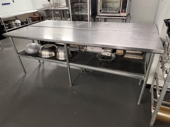 JOHN BOOS 8' X 24" MODEL FBLG9624 S/S TABLE, LOWER GALV SHELF