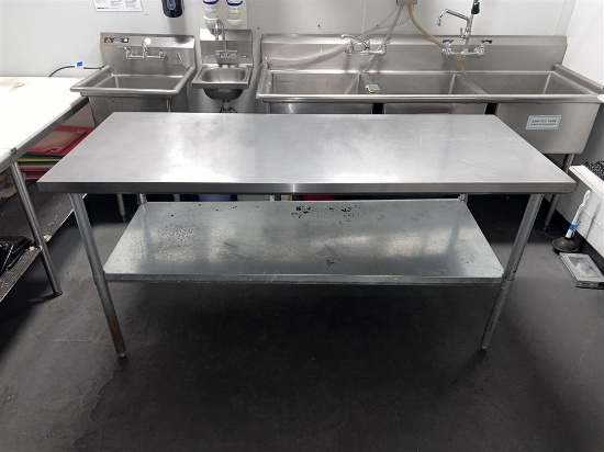 6' X 30" S/S TABLE, LOWER GALV SHELF