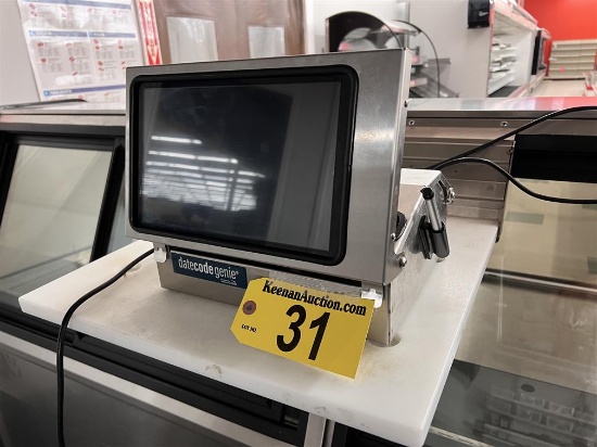 DATE CODE GENIE MODEL DCG X22 2" DUAL PRINTER AUTOMATED LABELING SYSTEM, S/N: 14250
