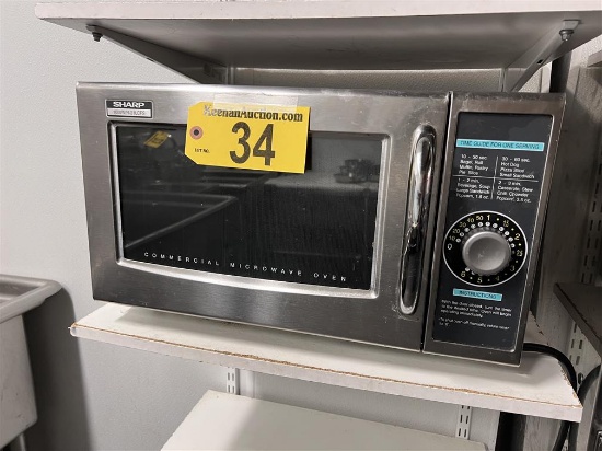 SHARP MODEL 1000W/R-21LCFS S/S COMMERCIAL MICROWAVE OVEN