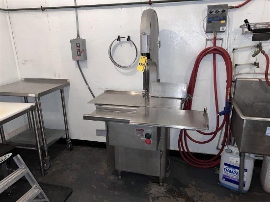 BIRO MODEL 3334 MEAT BAND SAW, 15" THROAT, 15"H, 2HP, 1PH, S/N: 29193