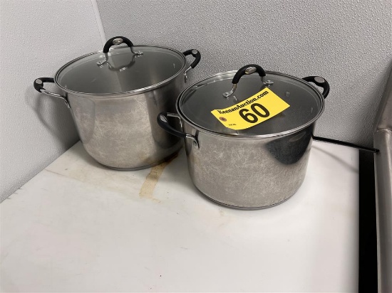 LOT: 2-S/S STOCK POTS, INDUCTION BASES