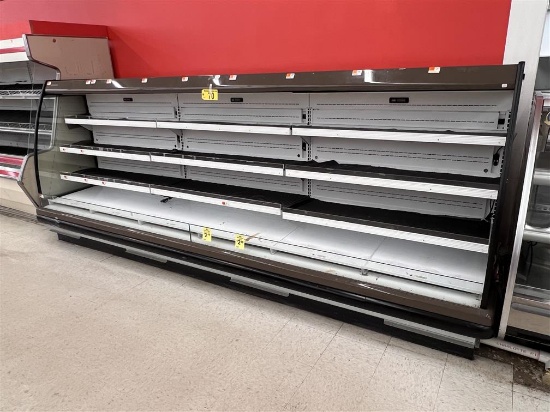 HUSSMANN 12' MEAT DISPLAY CASE, OPEN FRONT, 9-SHELF, NO COMPRESSOR