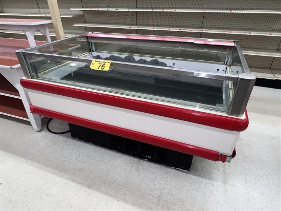 HUSSMANN MODEL ISFGG-5B ISLAND SPOT OPEN FREEZER,  SELF-CONTAINED REFRIGERATION