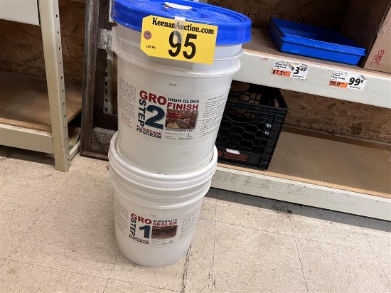 GRO FLOORCARE PROGRAM STEP 1 DURABILITY SEALER, STEP 2 HIGH GLOSS COMPOUND