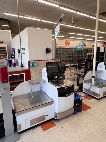 2021 NCR FASTLANE SELFSERV R6L PLUS SELF-SERVICE CHECK STATION W/ LH 2-BAG BAGWELL
