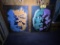 BID PRICE X 2 - (2) FRAMED CANVAS OIL POP ART PAINTINGS