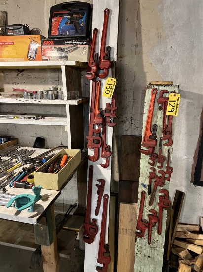 LOT: 9-ASSORTED PIPE WRENCHES