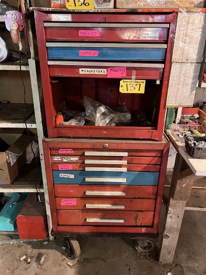 SEARS CRAFTSMAN 10-DRAWER TOOL CABINET & CONTENTS: