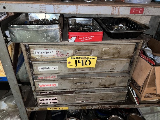 4-DRAWER PARTS BIN & CONTENTS