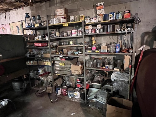 110"W X 18"D X 84"H METAL PARTS RACK & CONTENTS:
