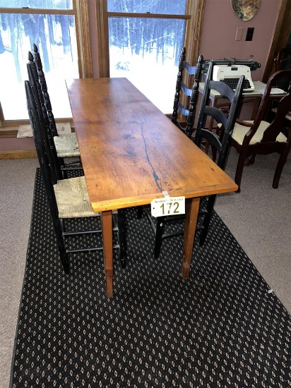 5-PC DINING ROOM SET: 75" X 23" TABLE & 4-LADDERBACK CHAIRS