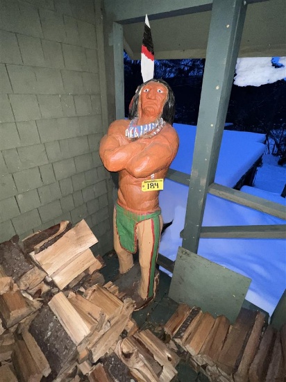 5' CARVED WOODEN INDIAN STATUE