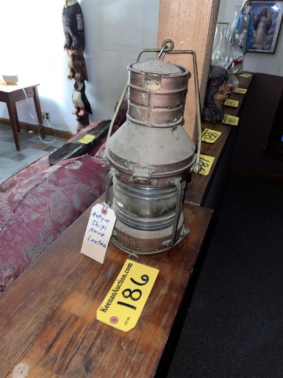 ANTIQUE BRASS ANCHOR KEROSENE LANTERN
