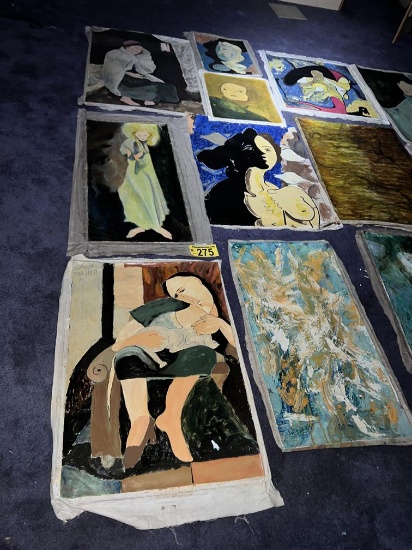 LOT OF 7-ASSORTED OIL PAINTINGS ON CANVAS