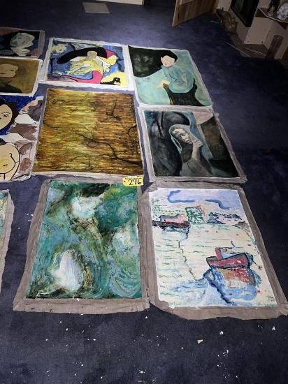 LOT OF 6-ASSORTED OIL PAINTINGS ON CANVAS