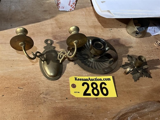 LOT OF 3-ASSORTED CANDLESTICK HOLDERS