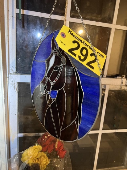 HANGING STAINED GLASS HORSE DECORATION