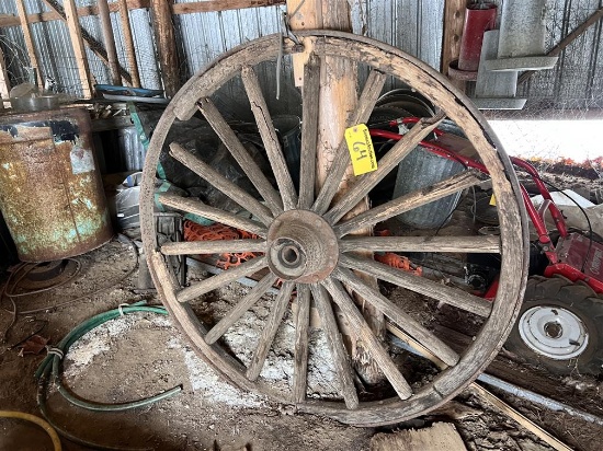 BID PRICE X 2 - (2) 50" WOODEN WAGON WHEELS