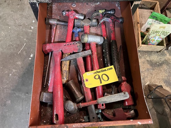 LOT: 16-ASSORTED HAMMERS, 3-MISSING HANDLES