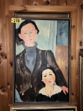 FRAMED CANVAS TEXTURED OIL PAINTING: JACQUES & BERTHER LIPCHITZ